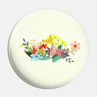 Garden with Colorful Flowers Pin