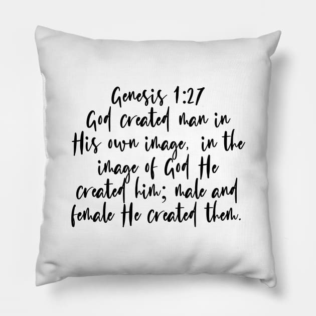 Genesis 1:27 Bible Verse Pillow by Bible All Day 