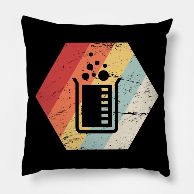 Retro Vintage Science Chemistry Icon Pillow by MeatMan