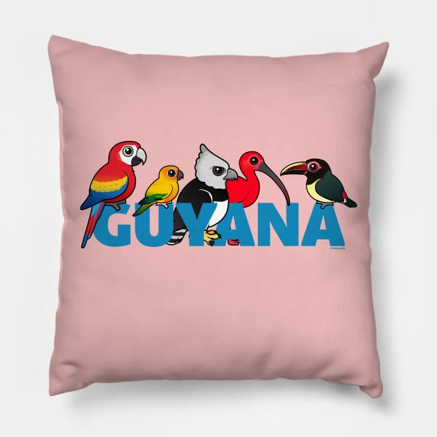 Birdorable Guyana Birds Pillow by birdorable