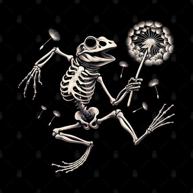 Dandelion Frog, Dandelion Skeleton Frog by WorldByFlower