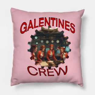 Galentines crew radar Pillow