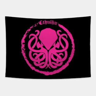 Cthulhu Logo Pink Tapestry