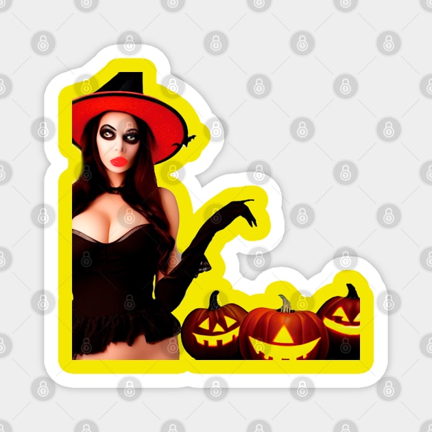 This beautiful witch is a must-have character on Halloween. You can't miss it this year. Magnet by hugoConAche