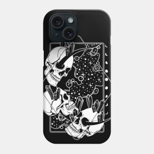 Moon skulls and crystals Phone Case