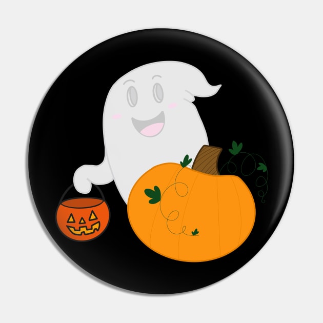 Happy Trick or Treating Ghostie Pin by AmyMinori