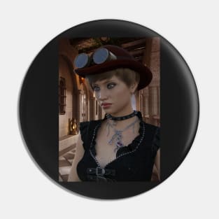 Portrait of steampunk posing Pin