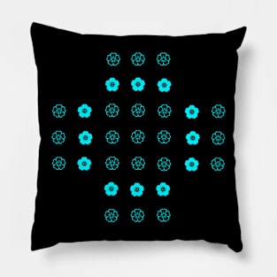 small aqua flowers Pillow