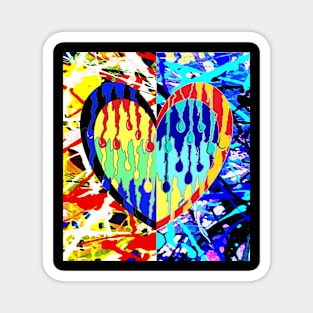 Hot Heart Graffiti Vibes Art by LowEndGraphic Magnet