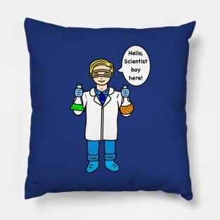 Cute cartoon scientist boy Pillow