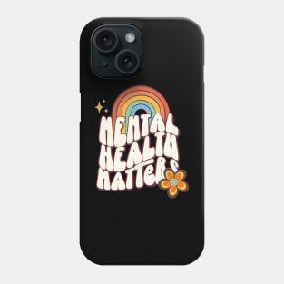 Mental health matters groovy textography Phone Case