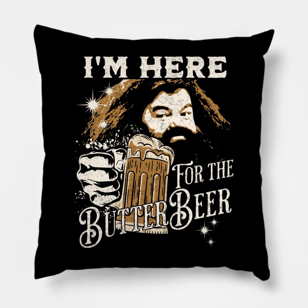 Drinking ButterBeer with on the Greats Potterhead Fans Pillow by Joaddo