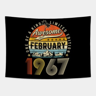 Awesome Since February 1967 Vintage 56th Birthday Tapestry