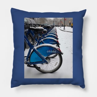 City Bikes, Grand Army Plaza, New York City, February 2019 Pillow