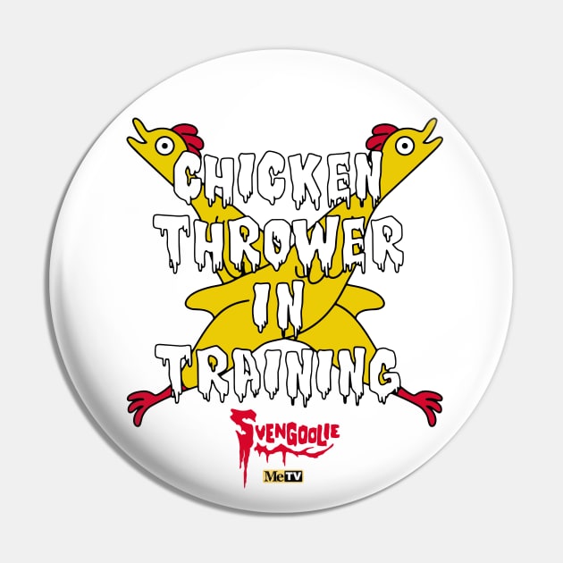 Svengoolie Chicken Thrower In Training Pin by CelestialCharmCrafts