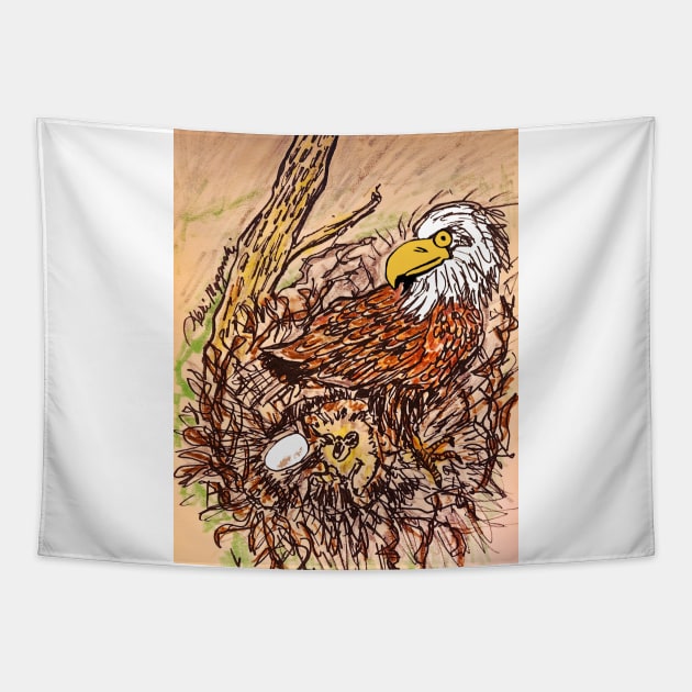 Bird of prey Bald eagle Tapestry by TheArtQueenOfMichigan 