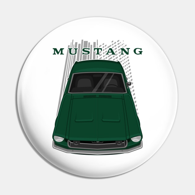 Ford Mustang Fastback 1968 - Dark Green Pin by V8social