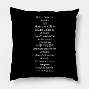 USA in different languages Pillow