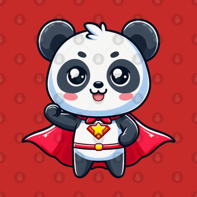 Cute panda wearing a superhero costume by Cute&Brave