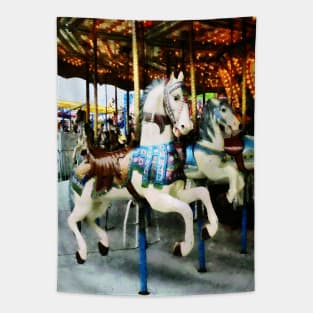 Carnival Midway - Carousel Horses Tapestry