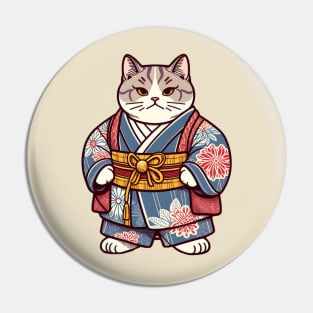 Japanese sumo cat Pin