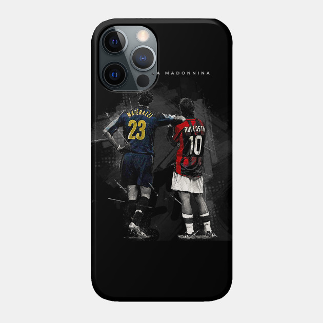 Materazzi Rui Costa Derby Della Madonnina Derby Della Madonnina Phone Case Teepublic Marco materazzi, rui costa, dan asap yang mengepul di san siro | sepasi #sepasi rui costa, legendary number 10. teepublic