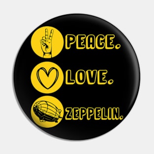 Zeppelin Love Peace Pin