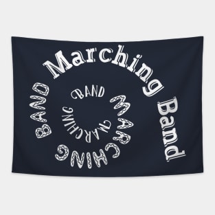 Marching Band Spiral White Text Tapestry