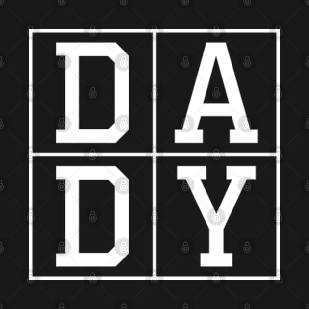 D A D Y Dad Father Square Box Cute Letter Print Typography Design by Atelier Djeka