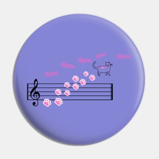 A cat walk on the music portrait Pin