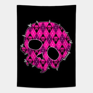 Pink Argyle Skull Tapestry