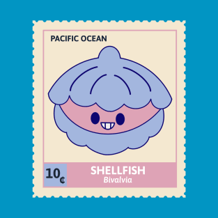 Kawaii Cute Smiley Shell, Ocean Stamp Collection, Shellfish T-Shirt