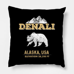 Mt Mount Denali National Park Alaska Bear Pillow