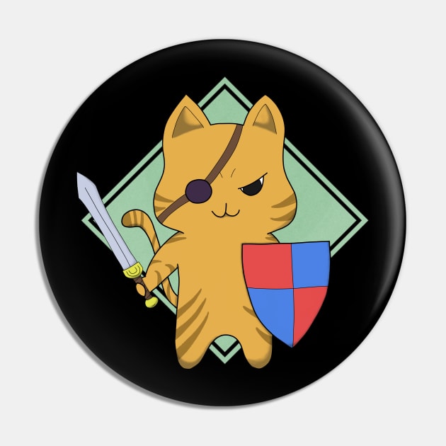 Fighter Cat Pin by Two Cat Club