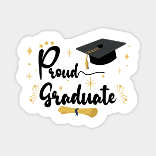 Proud Graduate | Bold Black Text Family Graduation Magnet