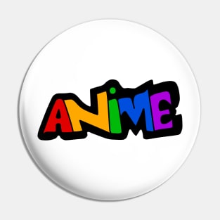 Colorful Anime Text Logo Pin