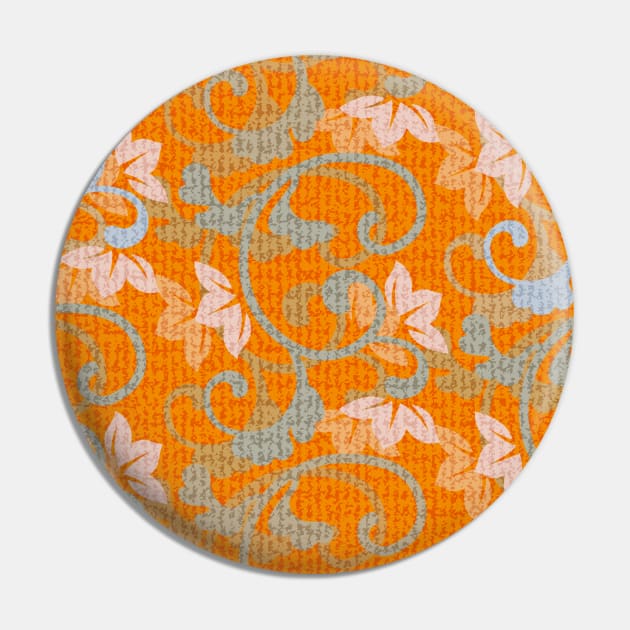 Electric Orange Scroll Tapestry Pin by Pamelandia