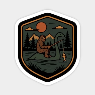 Bigfoot Loch Ness Monster Fishing Magnet