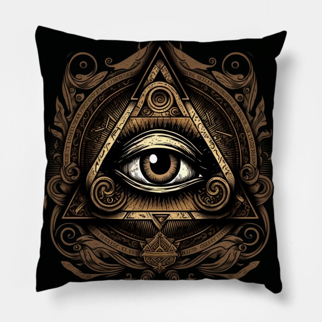 illuminati-inspired, eye Pillow by Buff Geeks Art