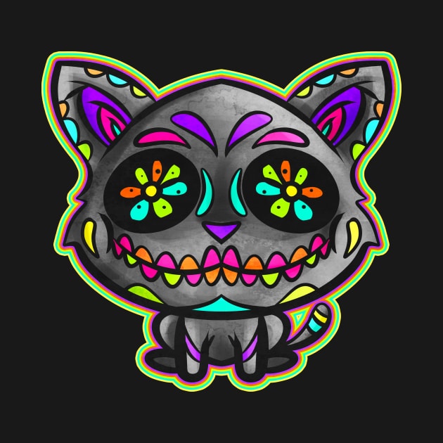 Cute Kawaii Dia des los muertos Cat Day of the Day by SinBle