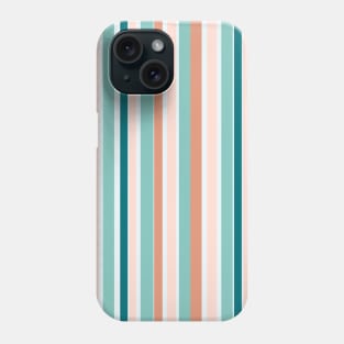 Color Block Stripes Turquoise and Peach Phone Case