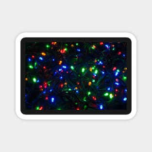 Illuminated closeup of tangled Christmas lights Magnet