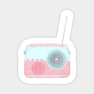 vintage pastel radio Magnet