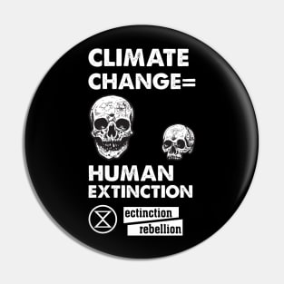 extinction rebellion climate change skull art Pin
