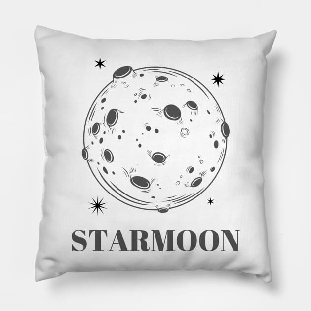 planet moon with stars design starmoon Pillow by MadeBYAhsan