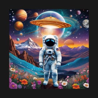 Trippy Astronaut Dreamscape – Cosmic Odyssey 17 T-Shirt