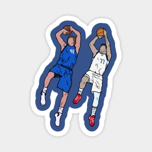 Dirk Nowitzki and Luka Doncic Fadeaway Magnet