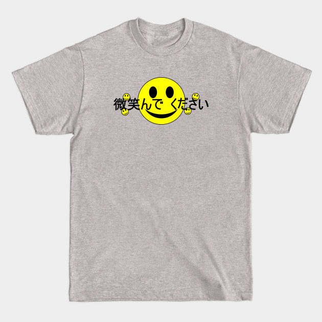 Disover Japanese Word Smile With Smiling Face Icons - Smiley Face - T-Shirt