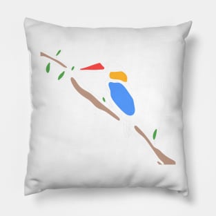 Bird Hand Drawn One line Art Branch Pillow