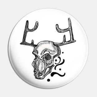 White animal skull Pin